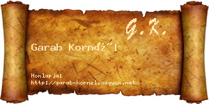 Garab Kornél névjegykártya